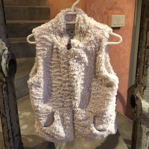 White Warm faux fur child's vest